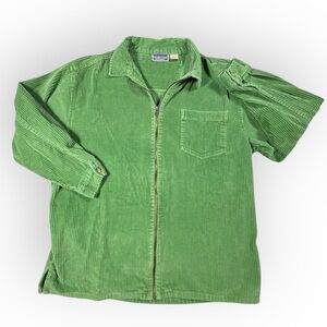 Northcrest‎ Green Corduroy Utility Shacket Jacket Zip Pocket L